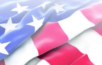 Close-up of the American Flag. 
