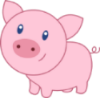 Penny the pig smiling