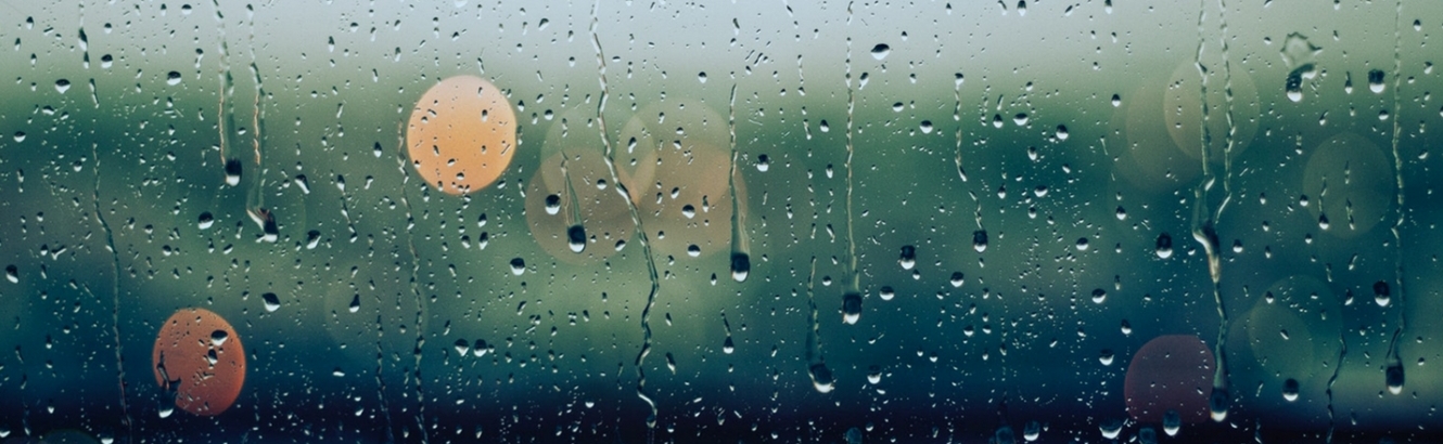 Raindrops on a window.
